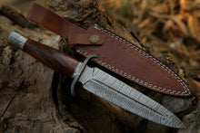 Load image into Gallery viewer, HS-365 &#39;&#39; Custom Damascus DAGGER Knife, 12.5&quot;, Hand Forged Dagger KNIFE WITH SHEATH
