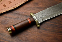 Load image into Gallery viewer, HS-411 | Custom Handmade Damascus Steel Hunting/Bowie Knife - Wood Handle
