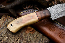 Load image into Gallery viewer, HS-703 Custom Handmade Damascus Steel Skinner Knife - Beautiful Wood Handle
