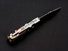 Load image into Gallery viewer, HS-1117 Rare Custom Hand Forged Damascus Steel Back Lock Resin Handle Knife
