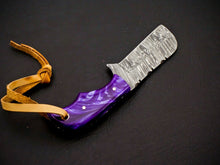 Load image into Gallery viewer, HS-967 '' Custom Hand Forged 5.00" Damascus Steel Full Tang Cowboy Bull Cutter Knife
