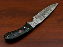 Load image into Gallery viewer, HS-374 HANDMADE DAMASCUS CUSTOM PAKKA WOOD HANDLE SKINNING CAMPING KNIFE
