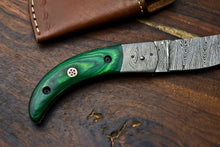 Load image into Gallery viewer, Custom Handmade Damascus Steel Blade Liner-Lock Pocket Folding Knife| HARD WOOD

