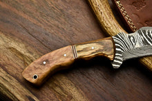 Load image into Gallery viewer, HS-922 | Custom Handmade Damascus Steel Tracker Knife - Beautiful Wood Handle
