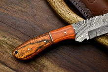 Load image into Gallery viewer, HS-670 Custom Handmade Damascus Steel Skinner Knife - Beautiful Hard Wood Handle
