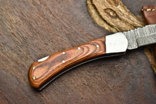 Load image into Gallery viewer, HS-1132  Hand Made Damascus Steel Blade Back Lock Folding Knife
