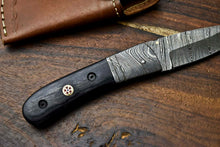 Load image into Gallery viewer, Custom Handmade Damascus Steel Blade Liner-Lock Pocket Folding Knife| BULL Horn
