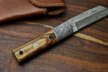 Load image into Gallery viewer, Custom Handmade Damascus Steel Blade Liner-Lock Pocket Folding Knife| HARD WOOD
