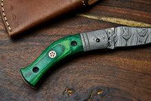 Load image into Gallery viewer, Custom Handmade Damascus Steel Blade Liner-Lock Pocket Folding Knife| HARD WOOD
