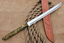 Load image into Gallery viewer, HS-1102 | Custom Handmade Steel D2 Fighter Hunting Combat Mini Sword knife With Resin Handle
