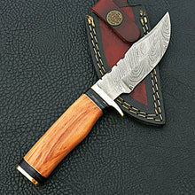 Load image into Gallery viewer, HS-417 | Custom Handmade Damascus Steel Hunting Knife - Beautiful Wood Handle

