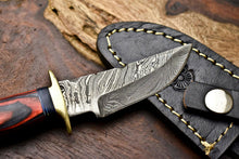 Load image into Gallery viewer, HS-398 | Custom Hand Made Damascus Steel Blade Hunting Miniature Knife | HARD WOOD
