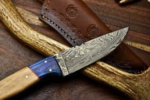 Load image into Gallery viewer, HS-619 Handmade Damascus Skinning Blade Camping Full Tang Knife
