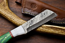 Load image into Gallery viewer, HS-1001 | Custom Handmade Damascus Steel Bull Cutter Knife - Beautiful Hard Wood Handle
