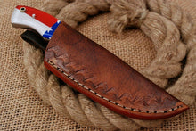 Load image into Gallery viewer, HS-745 6.0&#39;&#39; Custom Handmade High Carbon Mini Skinner Knife With Flag Resin Handle
