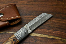 Load image into Gallery viewer, Custom Handmade Damascus Steel Blade Liner-Lock Pocket Folding Knife| HARD WOOD
