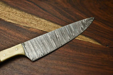 Load image into Gallery viewer, HS-263 Hand Made Damascus Steel Blade Chef Kitchen Full Tang Knife | OLIVE WOOD best gift for mom
