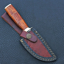 Load image into Gallery viewer, HS-422 | Custom Handmade Damascus Steel Hunting Knife - Beautiful Wood Handle
