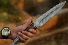 Load image into Gallery viewer, HS-365 &#39;&#39; Custom Damascus DAGGER Knife, 12.5&quot;, Hand Forged Dagger KNIFE WITH SHEATH
