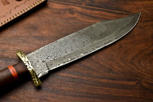 Load image into Gallery viewer, HS-411 | Custom Handmade Damascus Steel Hunting/Bowie Knife - Wood Handle
