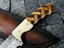 Load image into Gallery viewer, HS-384 '' Custom Handmade Damascus Steel Hunting Dagger Skinner Knife W/Sheath
