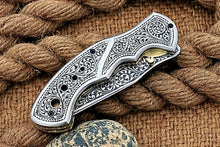 Load image into Gallery viewer, HS Cutlery | Custom Made Hand Engraved Folding-Pocket Knife Life Time Used With Very Good Price
