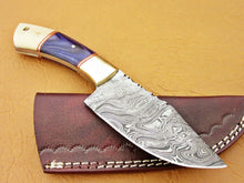 Load image into Gallery viewer, HS 769 Custom Handmade Damascus Skinner Knife With Hard Wood And Camel Bone

