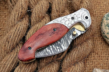 Load image into Gallery viewer, Custom Handmade Damascus Folding-Pocket Knife With Camel Bone Handle

