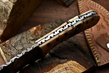 Load image into Gallery viewer, HS 657 Custom Handmade Damascus Hunting Skinning Blade Hunter Camping Full Tang Knife
