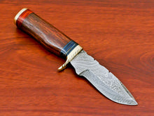 Load image into Gallery viewer, HS-788 Custom Handmade Damascus Skinner Knife With Wood Handles
