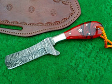 Load image into Gallery viewer, HS-993 COWBOY KNIFE CUSTOM HANDMADE EDC DAMASCUS HUNTING OUTDOOR PANCAKE SHEATH FREE
