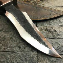 Load image into Gallery viewer, HS-390 &#39;&#39; CUSTOM HAND FORGED D2 Full Tang Bowie Hunting KNIFE W/ SHEATH
