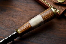 Load image into Gallery viewer, HS-413 | Custom Handmade Damascus Steel Hunting Knife - Hard Wood Handle
