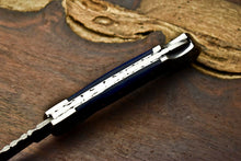 Load image into Gallery viewer, Custom Handmade Damascus Steel Blade Back-Lock Pocket Folding Gifts Knife| Hard Wood
