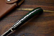 Load image into Gallery viewer, Custom Handmade Damascus Steel Blade Liner-Lock Pocket Folding Knife| HARD WOOD

