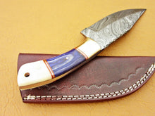 Load image into Gallery viewer, HS 769 Custom Handmade Damascus Skinner Knife With Hard Wood And Camel Bone
