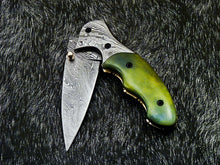 Load image into Gallery viewer, HS-1121 '' CUSTOM HANDMADE DAMASCUS BLADE POCKET FOLDING KNIFE LINER LOCK
