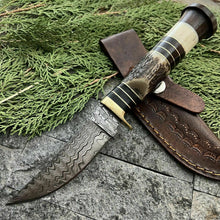 Load image into Gallery viewer, HS-387 '' Custom Hand Forged Damascus Steel Hunting Skinner Knife
