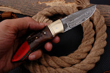 Load image into Gallery viewer, Custom Handmade Damascus Folding-Pocket Knife With Coloured Hard Wood Handle
