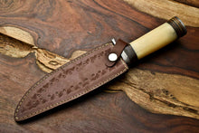 Load image into Gallery viewer, HS-323 Custom Handmade Damascus Steel Bowie Hunting Camping Knife - Beautiful Wood Handle
