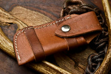 Load image into Gallery viewer, Custom Handmade Damascus Steel Pocket Folding Knife - Beautiful Ram's Horn Handle

