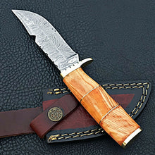 Load image into Gallery viewer, HS-425 | Custom Handmade Damascus Steel Hunting Knife - Beautiful Wood Handle
