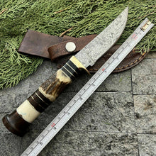 Load image into Gallery viewer, HS-387 '' Custom Hand Forged Damascus Steel Hunting Skinner Knife
