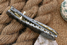 Load image into Gallery viewer, Custom Handmade Damascus Folding-Pocket Knife With Full Damascus Handle
