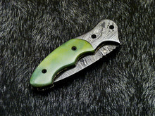 Load image into Gallery viewer, HS-1121 '' CUSTOM HANDMADE DAMASCUS BLADE POCKET FOLDING KNIFE LINER LOCK
