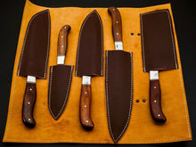 Load image into Gallery viewer, HS-101 Custom Hand Forged Damascus Steel Full Tang Chef Knife Set
