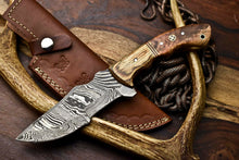 Load image into Gallery viewer, HS-922 | Custom Handmade Damascus Steel Tracker Knife - Beautiful Wood Handle
