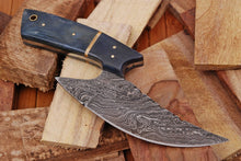 Load image into Gallery viewer, HS-442 | Custom Handmade Damascus Steel Awesome Hunting knife With Buffalo Horn Handle
