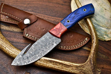 Load image into Gallery viewer, HS-628 Handmade Damascus Skinning Blade Camping Full Tang Knife
