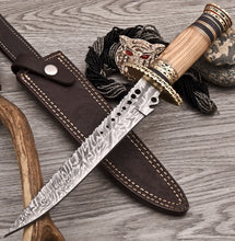 Load image into Gallery viewer, HS-531 Custom Handmade Damascus Hunting Fillet Fish Knife With Wood Handle
